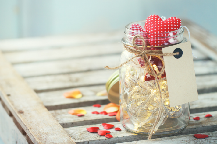 Decoración con tarros de cristal