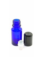 FRASCO ROLL-ON 10ML VIDRIO AZUL DIN 18 BOLA VIDRIO O ACERO INOXIDABLE