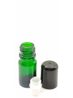 FRASCO ROLL-ON 5ML VIDRIO VERDE DIN 18 BOLA VIDRIO O ACERO INOXIDABLE