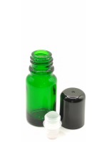 FRASCO ROLL-ON 10ML VIDRIO VERDE DIN 18 BOLA VIDRIO O ACERO INOXIDABLE