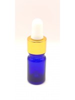 FRASCO CUENTAGOTAS 5ML AZUL DIN 18 TAPA ORO Y PLATA