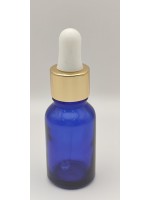 FRASCO CUENTAGOTAS 15ML AZUL DIN 18 T/ORO Y PLATA