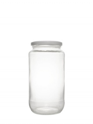 Bote transparente con tapa blanca 1000 ml